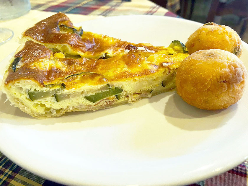 Quiche di zucchine e arancini