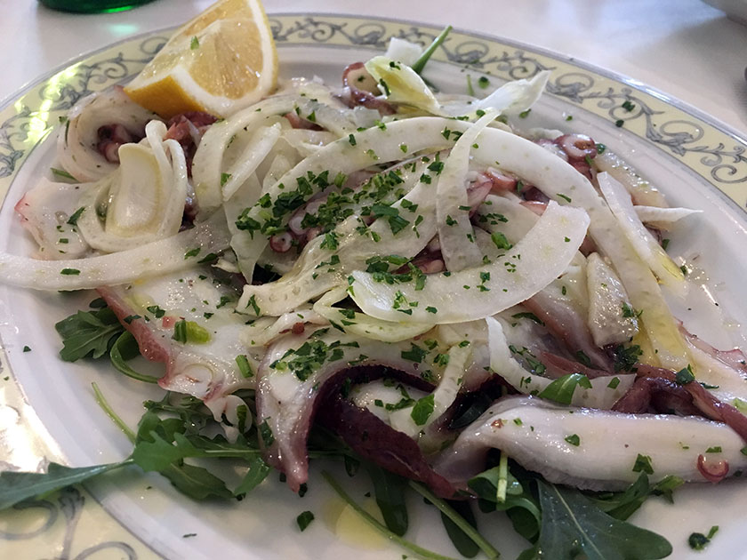 Carpaccio di polpo con finocchi