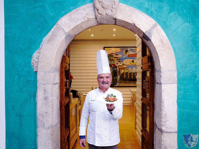 Lo chef Peppe Zullo e la sua parmigiana di borragine