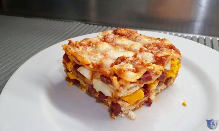 La lasagna napoletana di Carnevale dello chef Marco del Giudice. Hosteria Le Gourmet. Sperone (Av)