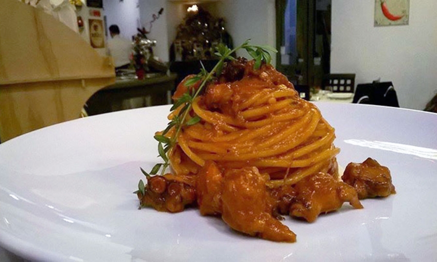 Falernum. Pomigliano D&#039;Arco (Na) - Spaghetti con soffritto di polpo