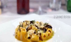 Tubettoni con zucca, cozze e pecorino bagnolese